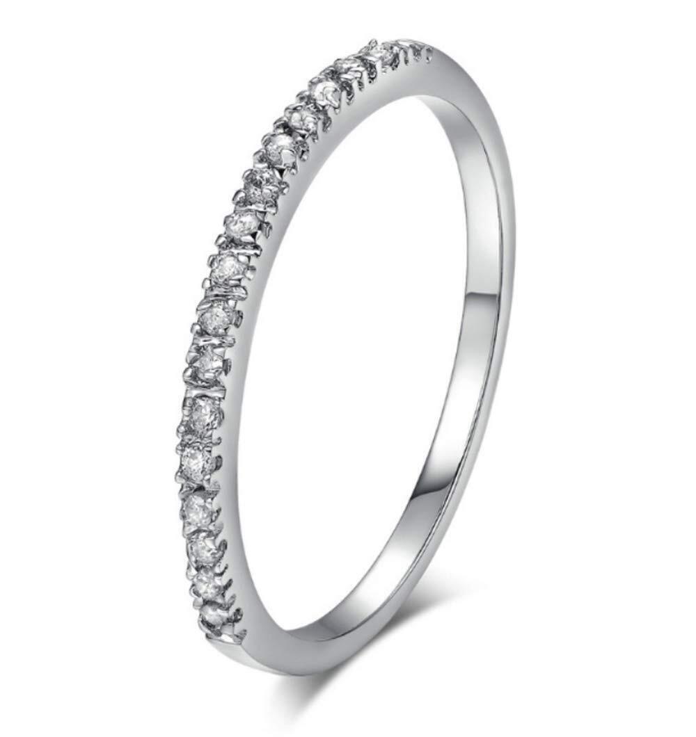5894 14K Rose Gold Plated Plated Silver CZ Simulated Diamond Stackable Ring